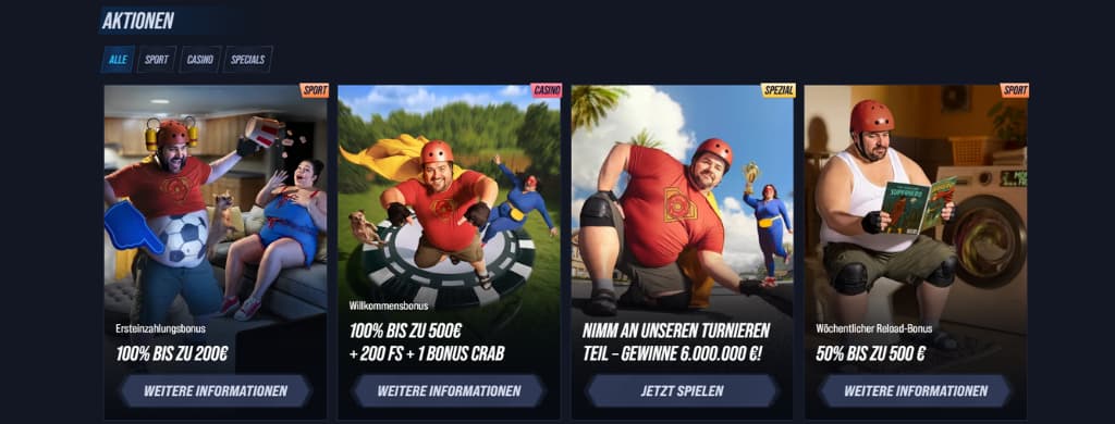 Offres promotionnelles et tournois de casino.