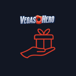 Main tenant un cadeau avec le logo de VegasHero.