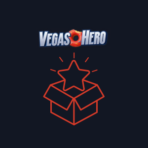 Logo VegasHero avec un paquet cadeau.
