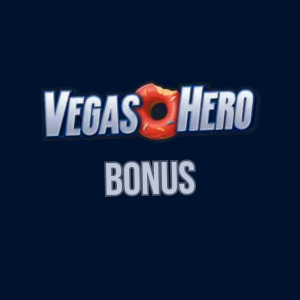 Banner mit 'VEGAS HERO' Logo und 'BONUS' Text.